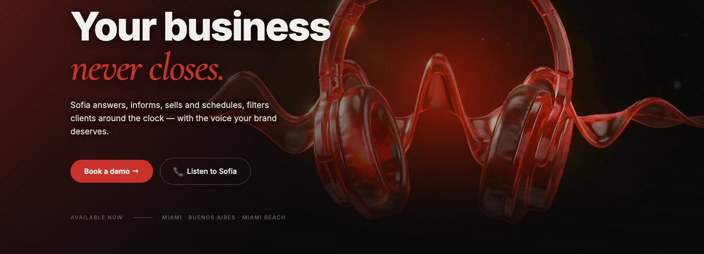 Sofia AI receptionist website